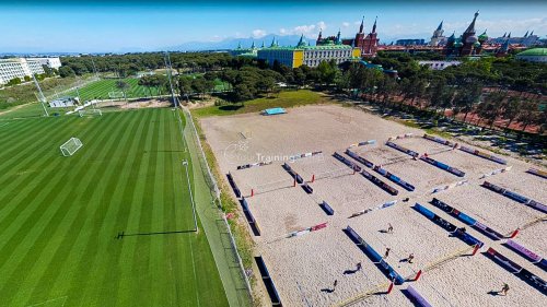 Voetbal Trainingskamp Kremlin Palace